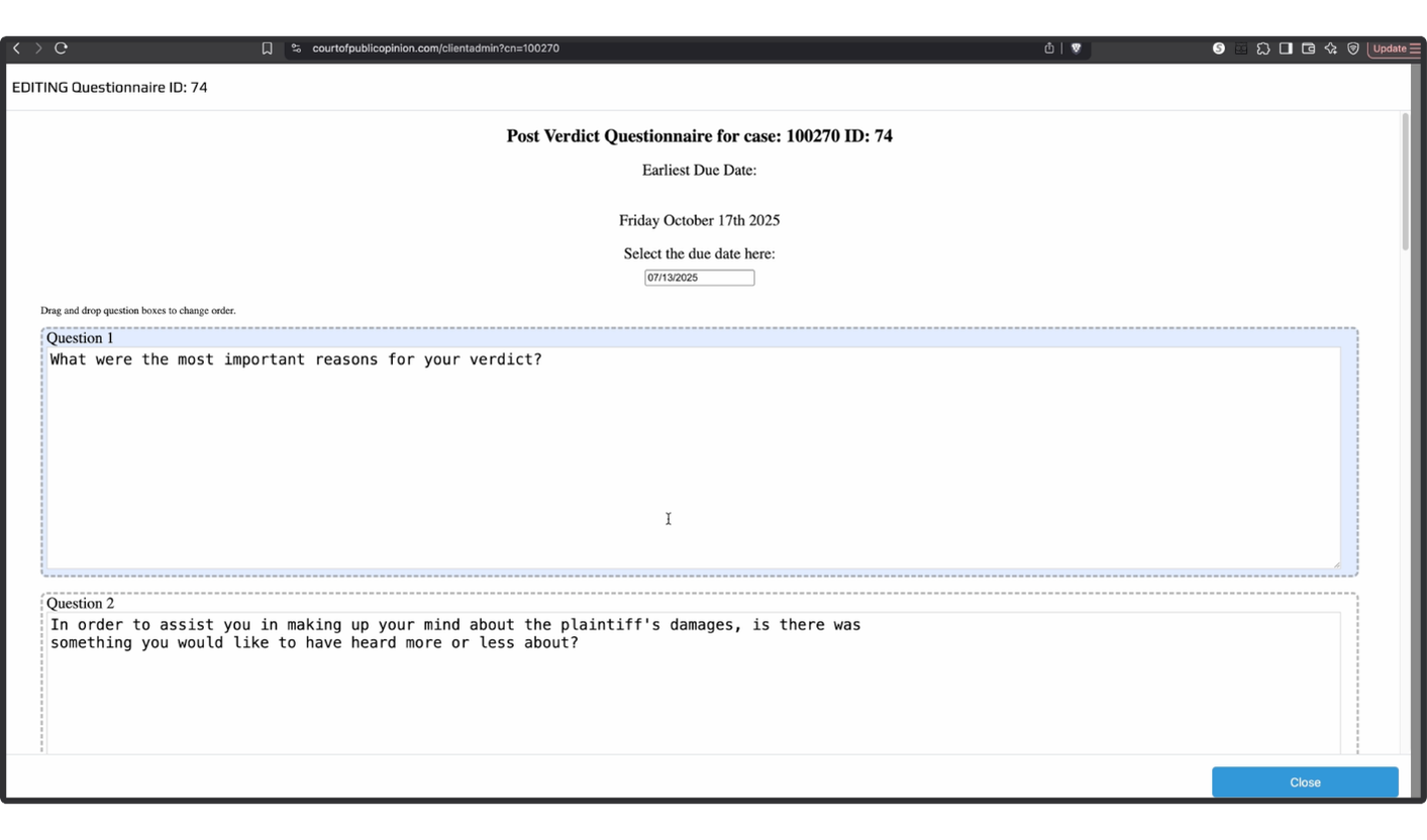 Questionnaire Client